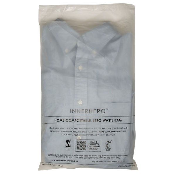 INNERHERO Home Compostable Garment Bags - from packs of 100 - PRE-ORDER