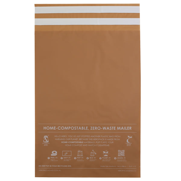 Latte/Nude Home Compostable HEROPACK Mailers - from packs of 25