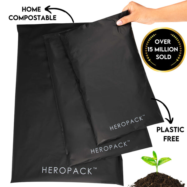 Hero Pack Black Compostable and Eco Friendly Shipping Mailers