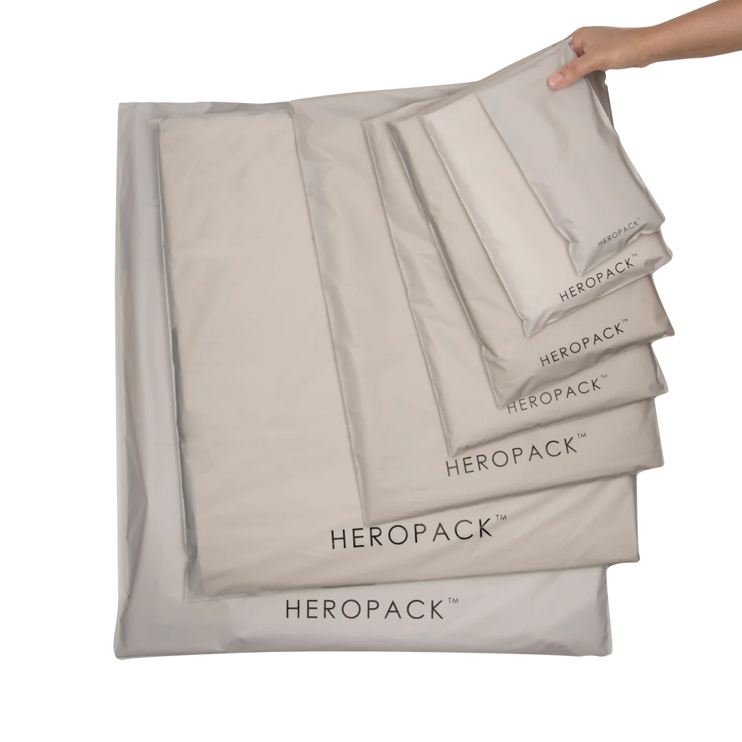 SAMPLE White/Grey Compostable Mailer Hero Packaging