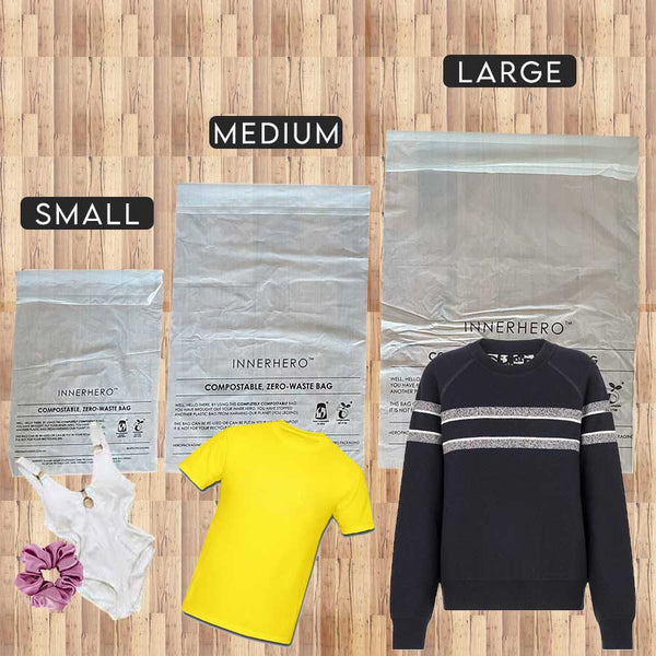 INNERHERO Home Compostable Garment Bags - from packs of 100 - PRE-ORDER