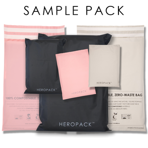 HEROPACK Sample Pack of different sizes in black, pink and white/grey colour